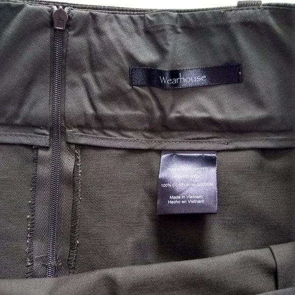 Wearhouse Olive Green Plaid Pleated Mini Skirt - Picture 3 of 3